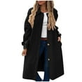 thumbnail image 2 of Qetyuw Oversized Trench Coat for Women Fall Winter Long Sleeve Peacoat Single Breasted Chunky Casual Overcoat, 2 of 8