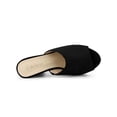 thumbnail image 4 of BLISSFUL STEP Women's Chunky Heels Platform Open Toe Slides Sandals Black 9, 4 of 8