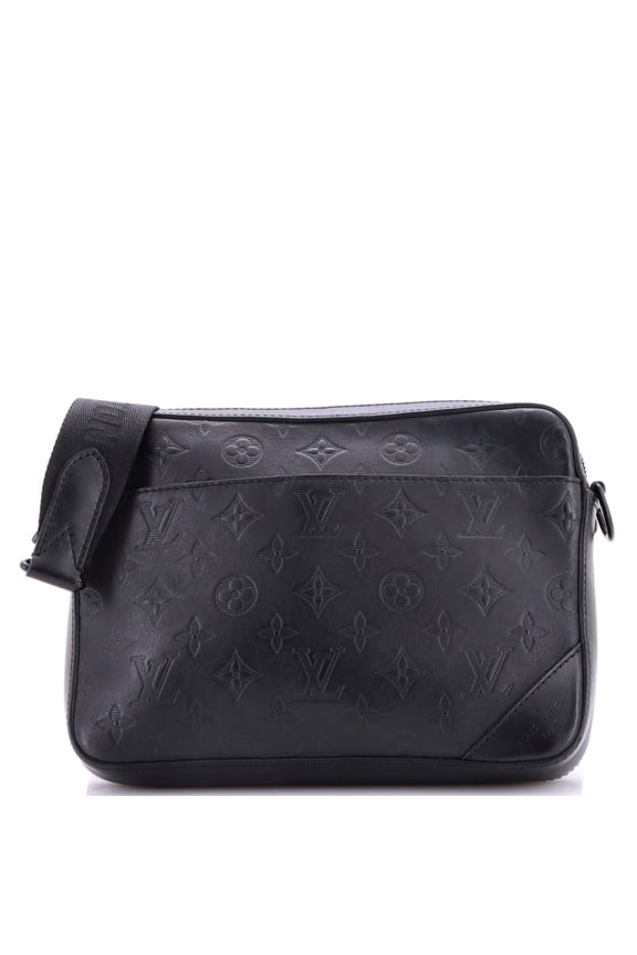 Pre-Owned Duo Messenger Bag Monogram Shadow Leather By Rebag