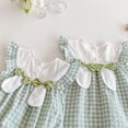 thumbnail image 4 of Body a cuadros de verano 2025 para niñas, monos infantiles con bonito conejito bordado, ropa dulce para bebés de 0 a 2 años, vestido para hermanas, 4 of 6