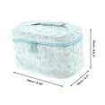 thumbnail image 2 of Unique Bargains 1 Pc Women Floral Large Square Makeup Bag for Travel Vacation Blue Polyester, 2 of 3