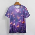 thumbnail image 4 of Lavender T-Shirt O Neck Oversize T-Shirts Short Sleeve Classic Tees Women Summer Graphic Tops, 4 of 5