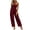 Wine, variant on Tqcoqu Women's Halter Sleeveless Jumpsuit with Pocket,Back Tie Elastic Waist Wide Leg Solid Casual One Piece Romper