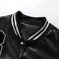 thumbnail image 3 of Jdlsppl Women's Cute Crop Coat Faux Leather PU Jacket Long Sleeve Vintage Fitted Fashion Cropped Top Black Medium, 3 of 4