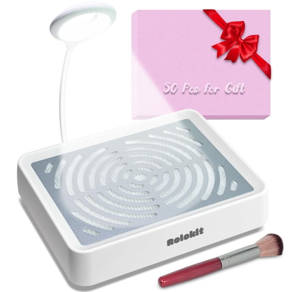 Colector de polvo para uñas Rolokit con lámpara y filtro de 50 piezas