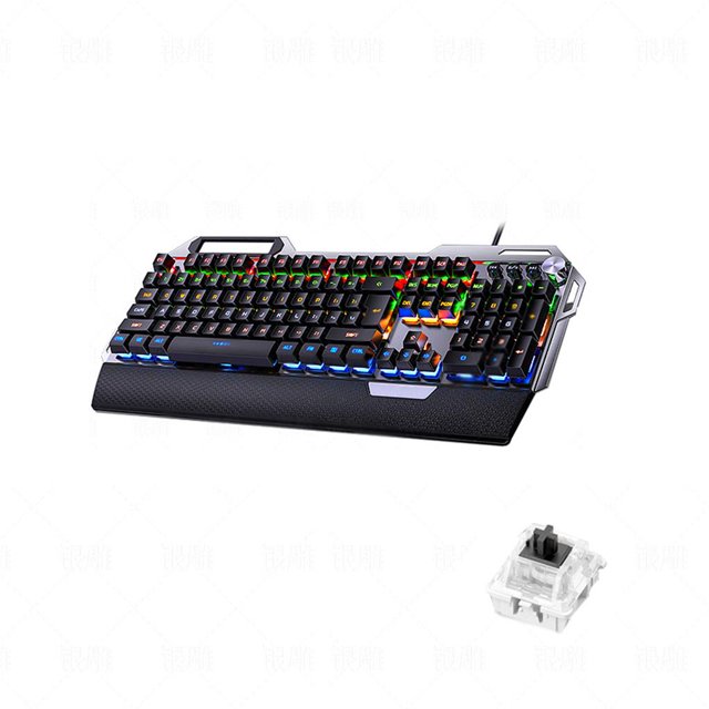 Sidaley Teclado mecánico de metal k100 104 Teclas Gaming Office Teclado USB con cable profesionalTeclado mecánico de metal k100 104 Teclas Gaming Juegos de teclado y mouse para computadora No.1