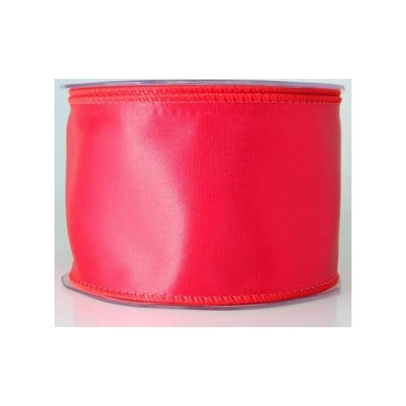 Ribbon Bazaar Wired Bridal Satin 2-1/2 inch Signal Red 10 yards 100% Acetate Ribbon