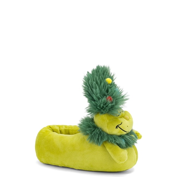 Dr. Seuss Grinch Boys 3D Face Tree Hat Slippers