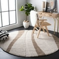 thumbnail image 3 of SAFAVIEH Florida Ellen Abstract Shag Runner Rug, Cream/Dark Brown, 2'3" x 8', 3 of 10