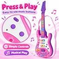 thumbnail image 4 of Guitar Toys for Girls 1-3-6 Years, Musical Instruments for Kids Toddlers 2-4, Toddler Girls Toys 2 3 4 Year Old, Birthday Gifts Toys for 2-4 Year Old Girls, 4 of 5