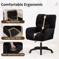 thumbnail image 5 of Cozy Teddy Desk Chair with Wheels, SESSLIFE Black Home Office Chair with High Back and Lumbar Pillow, Adjustable Swivel Computer Chair Home Office, Study, Vanity Room, Bedroom, 5 of 8