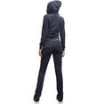 thumbnail image 3 of J. METHOD Womens Tracksuit Set Casual 2 Piece Outfit Slim Fit Velour Velvet Zip Up Hoodie Jacket Top and Sweatpants Sweatsuit NEWTS03 Navy M, 3 of 6