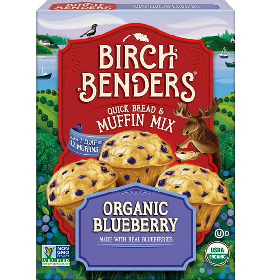 Birch Benders Organic Blueberry Muffin Mix, 13.5 oz Box