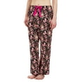 thumbnail image 1 of "Leisureland Rose Floral Cotton Poplin Pajama Lounge Pants Black", 1 of 1