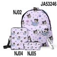 thumbnail image 1 of 3D New Product Three-piece Set Printing Peripheral Sanrio Kuromi Schoolbag Student Two-dimensional Backpack Shoulder Pencil Case, 1 of 7