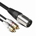 thumbnail image 3 of Cable RCA de Audio 2RCA Macho una XLR 3 Macho Cannon Amplificador Mezclador Enchufe AV Cable XLR una Dual RCA Cable 2M, 3 of 5