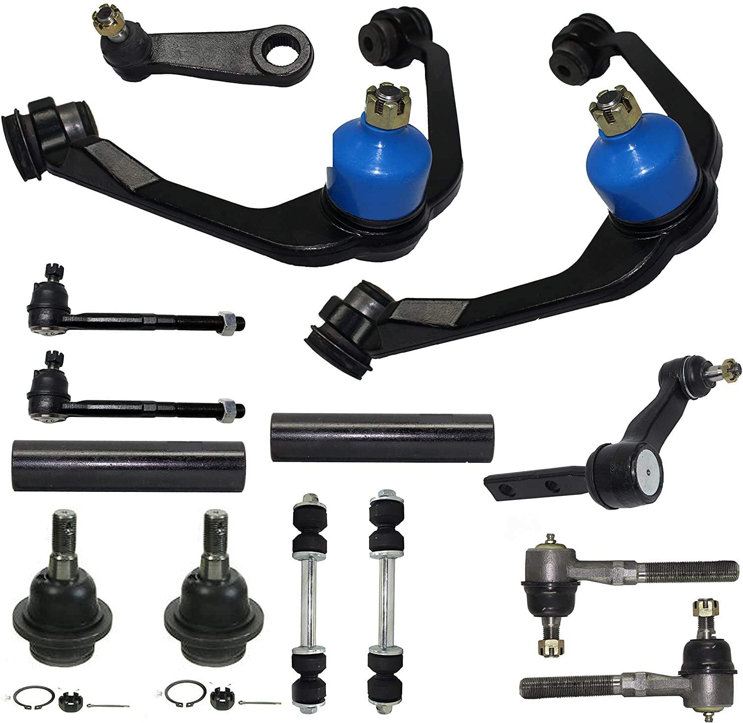 14 Pc Kit Ball Joints Tie Rod Ends Pitman Idler Sway Bar Sleeves 2 Year Warranty