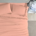 thumbnail image 3 of 4 Piece Ruffle Sheet Set, 2" Inch Ruffle Hem On Flat Sheet, 24 Inch Deep Pocket, 100% Egyptian Cotton, 800 TC, King Size, Solid Peach, 3 of 4
