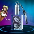 thumbnail image 3 of 3D Crystal Photo Keychain with Light, Rectangle Innovation Crystal Picture Keychain Customized Personalized Couples Pet Gifts with Your Photo for Mom, Dad, Men, Women, Christmas (Small), 3 of 7