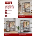 thumbnail image 3 of Sakugi Closet Organizers and Storage. Free Standing Clothes Rack with 6 Hooks, Leveling Feet & Wall Anchor, Wardrobe Closet for Bedroom or Laundry Room, 48.8" x 12.6" x 61.0", Black, 3 of 10