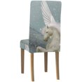 thumbnail image 4 of ZHANZZK Majestic Pegasus in Winter Landscape with Snow Stretch Chair Cover Protector Seat Slipcover for Dining Room Hotel Wedding Party Set of 4, 4 of 6
