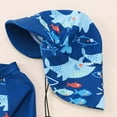 thumbnail image 6 of Gelikeya Toddler Boy Swimsuit 6-12 Months Swimsuits Short Sleeve Kids Bathing Suits Boys Rash Guard Sets with Hat 3 Piece (Baby, A01 Blue, 6-12 Months), 6 of 7