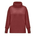 thumbnail image 3 of MESSUEN Mock Neck Sweater Thermal Shirts for Women Winter Sweaters for Women Womens Blouses for Women Dressy Casual Womens Casual Tops Women's Sweater Brick Red XL, 3 of 4