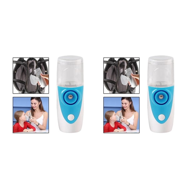 Wosthever Nebulizador de mano compacto nebulizador inhalador fuerte niebla coche recargable Azul 2piezas