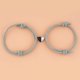thumbnail image 1 of Pulsera ajustable con hebilla magnética en forma de corazón en blanco y negro de moda para parejas, pulsera tejida con cuerda para mejores amigos, 1 of 6