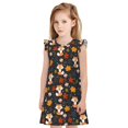 thumbnail image 1 of Fotbe Autumn Fox Vestido de Dormir para Niñas de 3 a 10 Años, Mangas Cortas, Estilo Princesa, Pijama Camisón con Mangas Voladas-Medium, 1 of 6