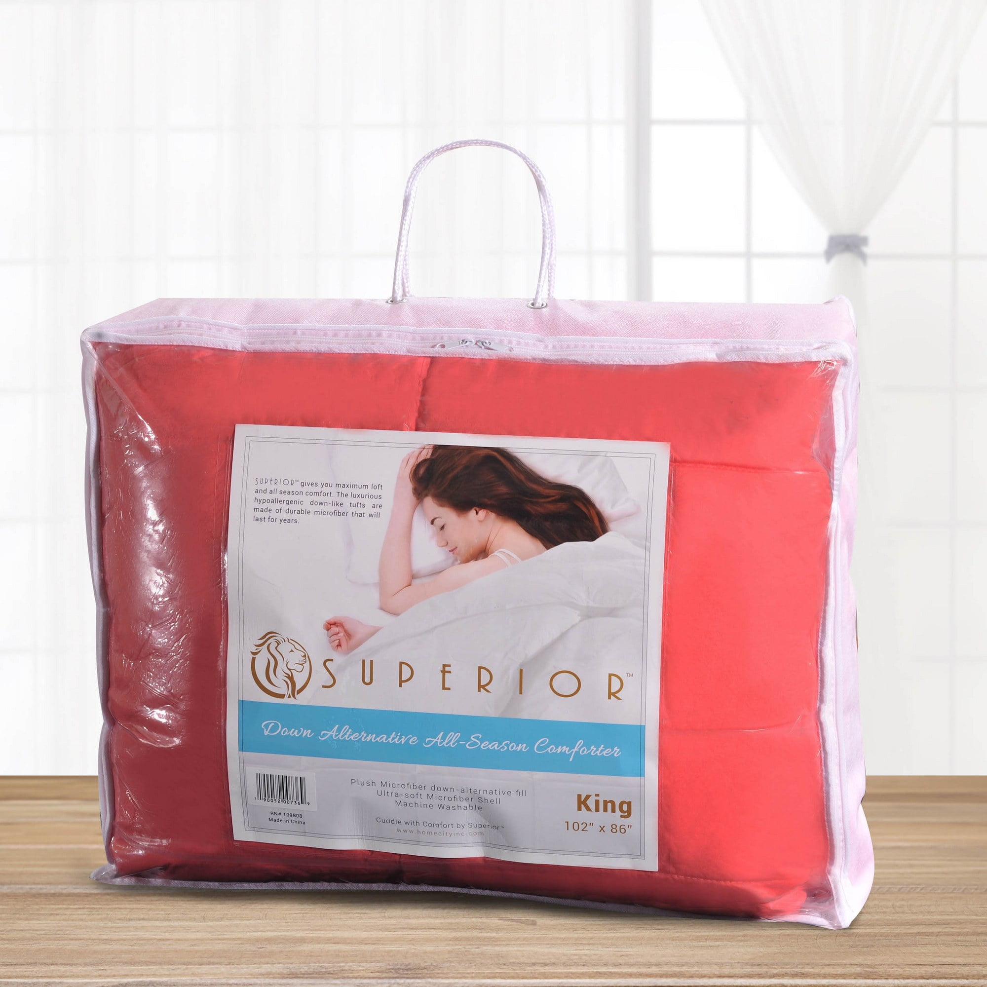 Superior Classic Reversible Comforter, Twin XL, Coral