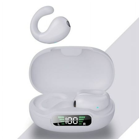 Bluetooth Earphones 2023 New Bluetooth 5.1 Earphone In-ear Wireless Sports Mini Digital Display Headphone Charging Bin Headset Gaming White