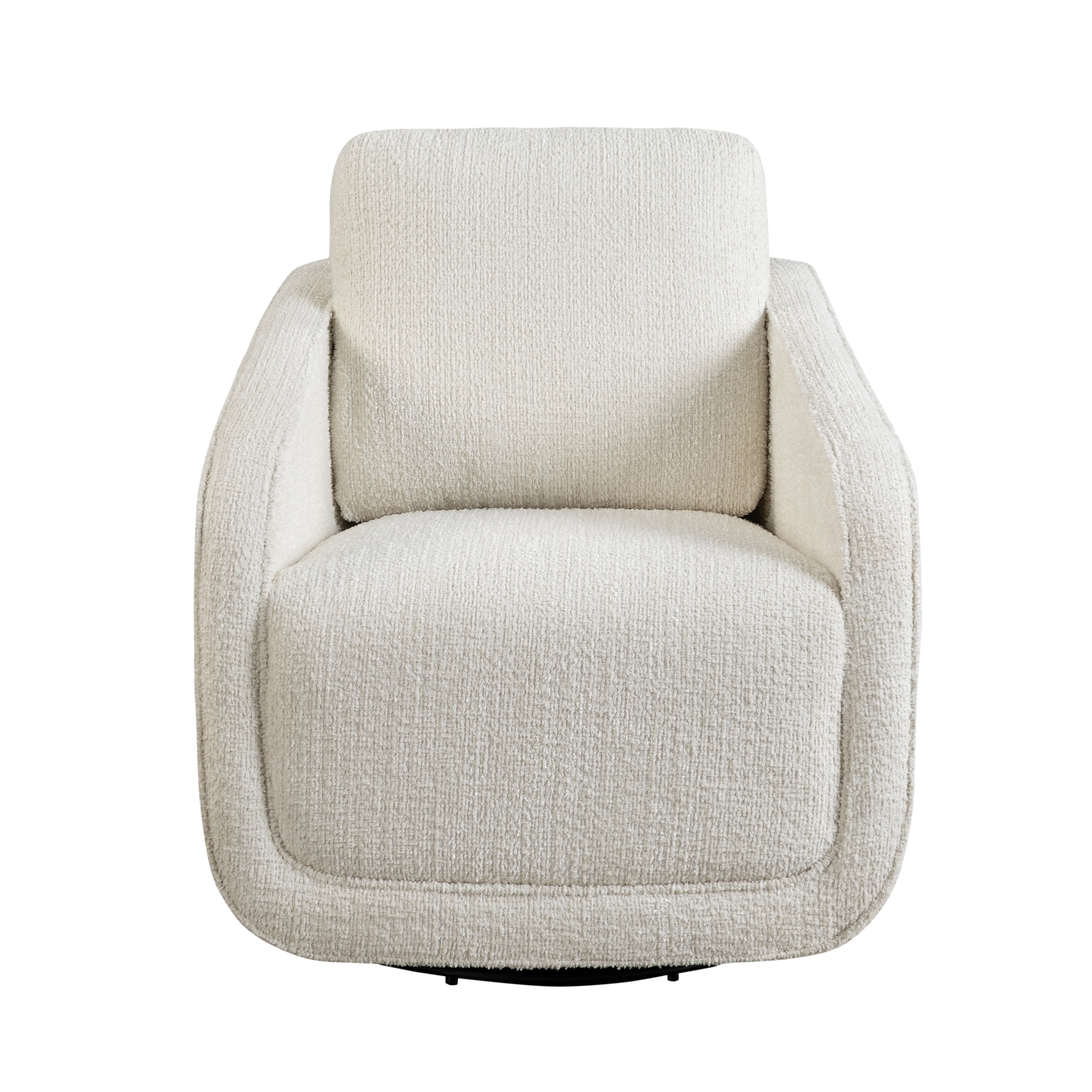 Studio Living Lychford Boho Swivel Accent Chair, Cream Chenille Fabric