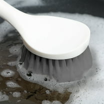 Long Handle Toilet Cleaning Brush | Modern Compact Floor & Bathroom Scrubber | Gray PVC Bristles for Kitchen & Household Cleaning | 26.5cm Design