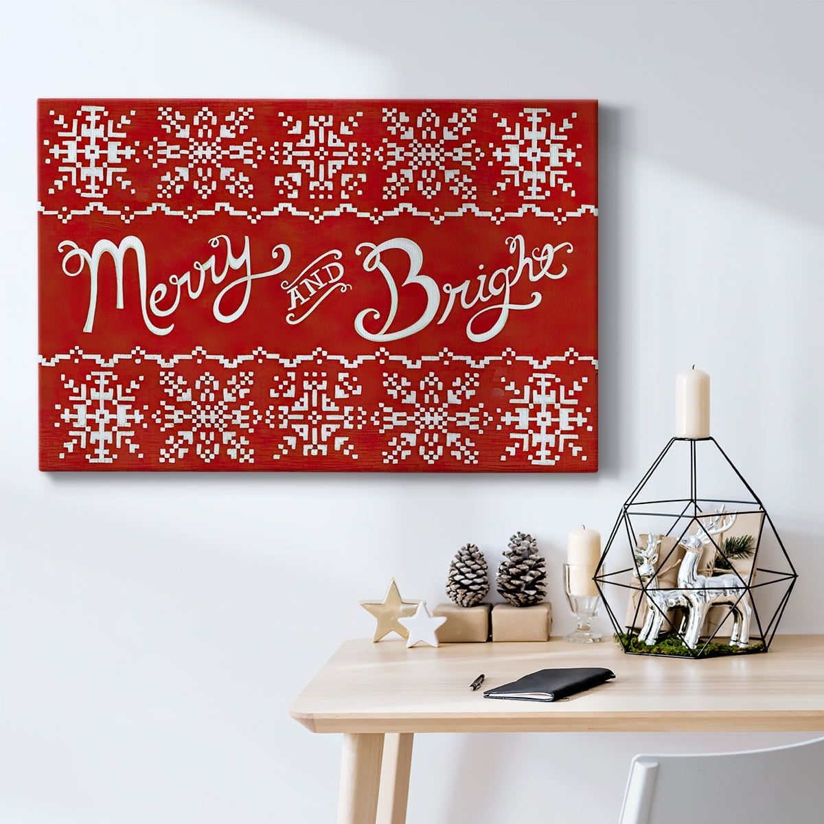 Fair Isle Snowflake I- Gallery Wrapped Canvas