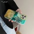 thumbnail image 1 of Cute Coconut Palm Laser Phone Case For apple iPhone 14 12 11 13 Pro Max Matte Silicone Protective Cases Dual Layer Printed Cover, 1 of 6