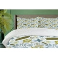 thumbnail image 4 of Ambesonne Luau Duvet Cover Sets, Summer Surfers and Plants, 2-King, Olive Green Slate Blue, 4 of 7