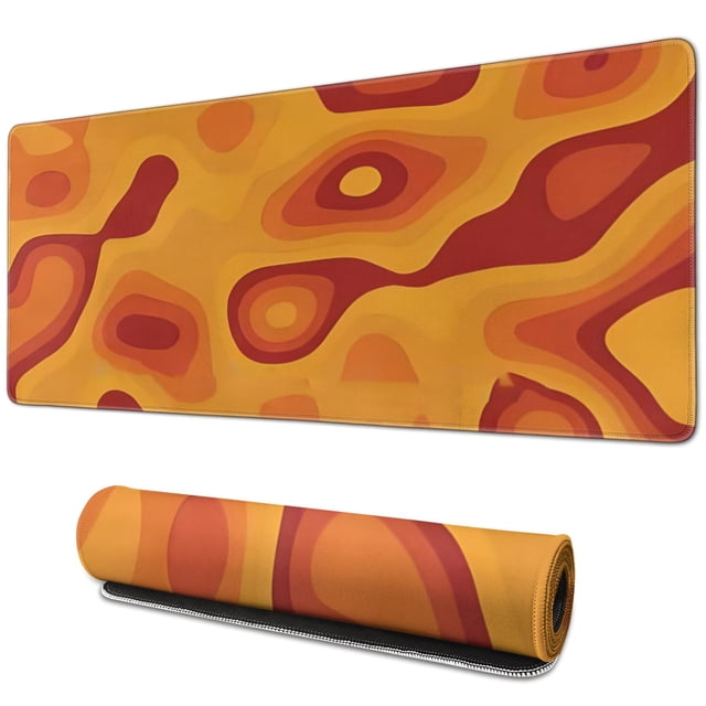 Orange Color Paint Block mouse Padswaterproofwashable Line Series for Office Home Work Gaminggaming Mouse PadRubber Base Mousepad with Stitched Edges 31.5x11.8inches