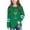 Green, variant on Girls Green Long Sleeve St Patricks Day Top Shamrock Clover Graphic Tee Asymmetrical Hem Kids Holiday Shirt,Size 13 T