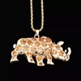 thumbnail image 4 of QQTDFG Fashion Womens Jewelry Crystal Rhinoceros Pendant Sweater Chain Animal Necklace-default, 4 of 4