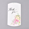 thumbnail image 2 of 10Pcs Flower Pattern Word Thank You Paper Pillow Boxes Gift Candy Packing Box White Jewelry Gift Boxes for Bracelets Earrings Necklaces Jewelry Gift Packaging Box: 12.5x7.6x1.9cm, 2 of 4