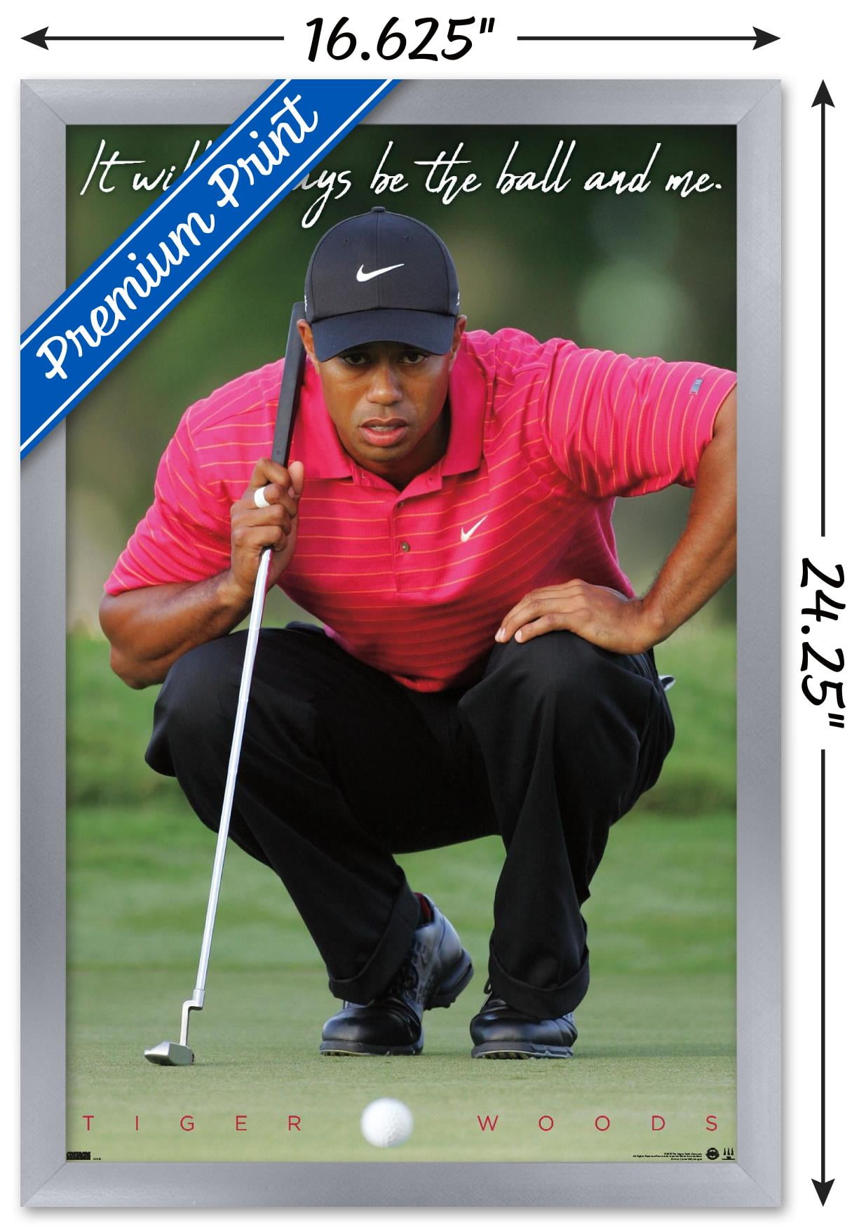 Tiger Woods - The Ball & Me Wall Poster, 14.725" x 22.375" Framed