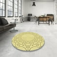 thumbnail image 4 of Ahgly Company Tapis d'Intérieur Lavable en Machine Carré Jaune Maïs, 8 Pieds Carré, 4 of 7