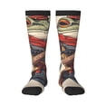 thumbnail image 1 of Fotbe Samurai Frog Guitar Calcetas Divertidas Estampadas para Hombre y Mujer, Calcetas de Algodón hasta la Rodilla para Caminar, Correr, Enfermería y Embarazo, 1 of 6
