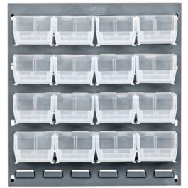 Quantum Storage QLP-1819-210-16CL 18 x 19 in. Louvered Panel with 16 Clear Bins