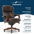 thumbnail image 3 of La-Z-Boy Fairmont Big & Tall Executive Office Chair Bonded Leather Brown, 3 of 14