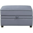 thumbnail image 2 of ACME Bois II Ottoman de Rangement en Velours Gris, 2 of 6