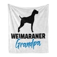 thumbnail image 1 of Weimaraner Soft Flannel Fleece Blanket, German Hunting Dog Motif and Grandpa Grandfather Associated Wording, Cozy Plush for Indoor and Outdoor Use, 70" x 90", White and Charcoal Grey, by Ambesonne, 1 of 6