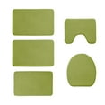 thumbnail image 2 of TNDBKQWR 5PCS Bathroom Floor Rug Bath Mats Rugs Half Bathroom Set Bath Rug Non Slip Cute Bathroom Rug Bath Mat Washable Cheap Bathroom Rugs (Green), 2 of 8