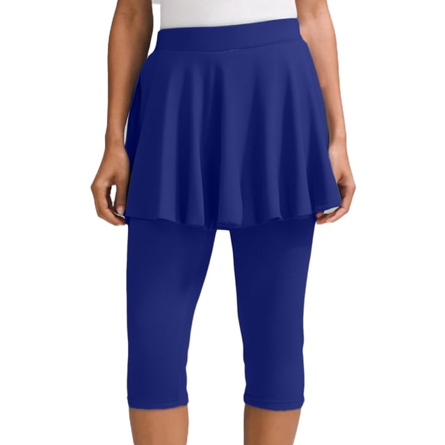 Leggings con falda para mujer: bajo acampanado, largo 7/8, tejido elástico, versátiles para el gimnasio o para llevar de forma informal